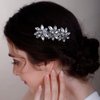 BERYUAN Crystal Flower Hair Comb for Women Girls Prom Crystals Hair Comb Wedding Headpiece for Bride Bridemaid Flower Girls (AB)