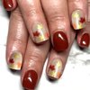 Fall Press on Nails Short Square Fake Nails Maple Leaf with Design, Glossy Full Cover Fake Nails Glitter Reusable Acrylic Nails Stick on Nails Thanksgiving Autumn Medium Square False Nails for Women