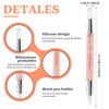 5 PCS Silicone Nail Art Acrylic Pen Brushes Set Dual Tipped Rhinestone Nail Polish Carving Pen Silicone Head Acrylic Handle Nail Art Brushes Silicone Nail Tools for Home Salon