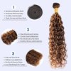 Honey Blonde Water Wave Bundles Human Hair 22 Inch, Soft & Shed-free P4/27 Ombre Piano Color Curly Brown And Blonde Highlight Weave Human Hair Bundles Wet and Wavy 10A 100% Virgin Hair Single Bundle