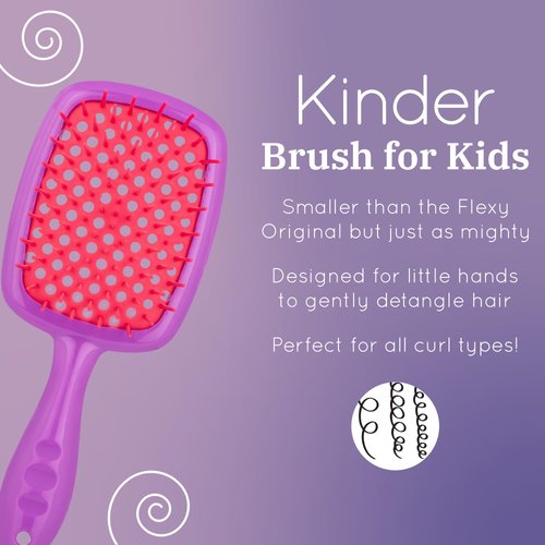 Curl Keeper Kinder Hair Brush - Gentle Detangling Hair Brush Made for Loose, Medium, Tight & Kinky Curls - Detangler Brush for Curly & Wet Hair - Lightweight & Easy to Clean Hairbrush