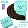 [For Wedding] YoungSee Wire Real Hair Extensions Brown Balayage Wire Couture Hair Extensions Human Hair Balayage Darkest Brown with Medium Brown Hair Wire Extensions Quick and Easy to Install 80G 16In