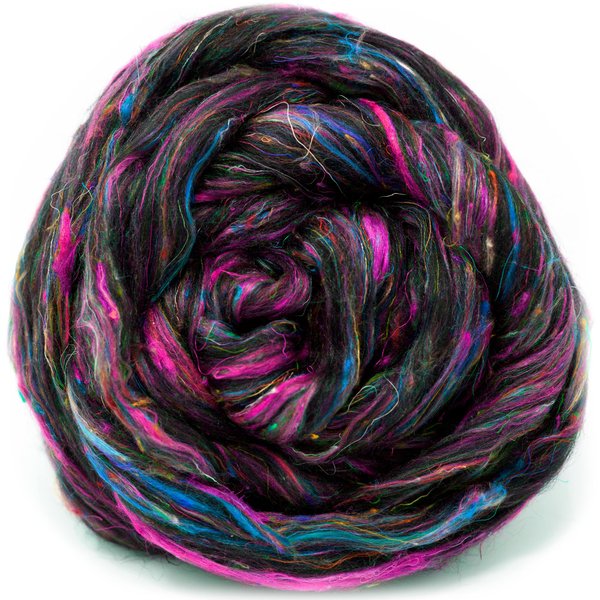 Merino & Sari Silk Fiber Blend for Spinning & Felting. Super Soft Combed Top. Nirvana