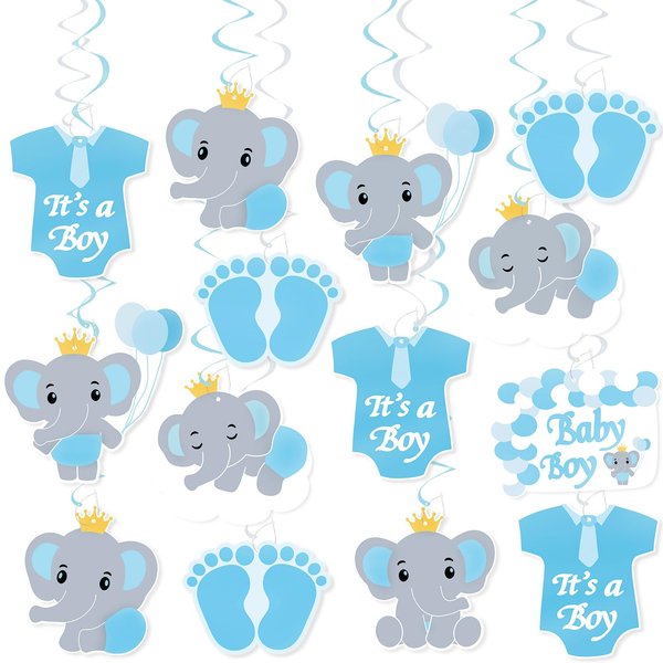 20PCS Elephant Baby Shower Decorations for Boy Baby Boy Shower Decorations First Birthday Decorations for Boy It's a Boy Party Decorations Elephant Kid Birthday Party Supplies