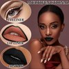 WENJLYJ 2Pcs Lip Liner and Lipstick Set,Black Liquid Lipstick and Lipliner Set,Matte Lipstick Lip Stain Long Lasting Waterproof Velvet Black Lip Gloss Set for Halloween Cosplay Gothic Makeup