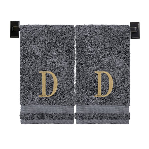 Monogrammed Hand Towels - Set of 2 - Genuine Turkish Hand Towels - Choose Any Letter - Choose Towel and Thread Color - Embroidered Modern Monogram - Personalized Towels - Monogrammed Towels