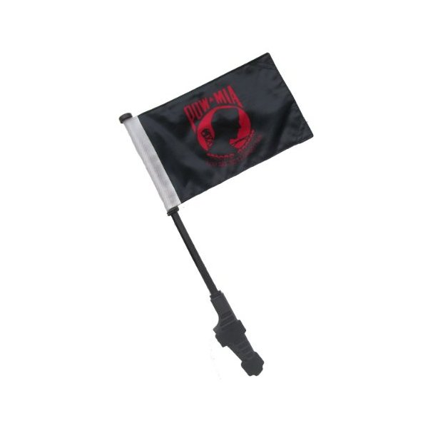 RED POW MIA Small 6x9 Golf Cart Flag with SSP Flags EZ On & Off Bracket
