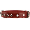 Genuine 1" Wide Thick Leather Studded Dog Collar. Fits 14"-17" Neck, Medium Breeds.
