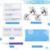 24 Pieces Self Ear Piercing Tool Disposable Ear Piercing Kit Household Ear Piercing Tools Safety Portable Ear Nose Piercing Tools with 24 Pieces Crystal Earring Studs (Silver Earring)