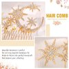 Catery Star Hair Comb Pearl Hair Side Comb Star Moon Bridal Hair Piece Crystal Star Headpiece Bridesmaid Wedding Hair Accessories for Women and Girls