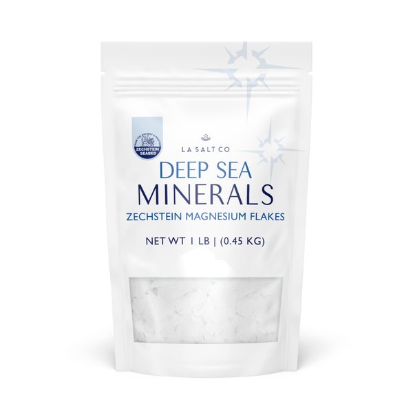 LA SALT CO Deep Sea Minerals Magnesium Bath Flakes, Zechstein Inside, Natural Bathing Alternative to Epsom Salt | Fast Absorbing Body & Foot Bath Soak for Relaxation & Muscle Relief | 1 LB