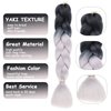 Black to Grey Gray Braiding Hair Extensions for Braids 24 inch 3 Packs Synthetic Hair for Braiding