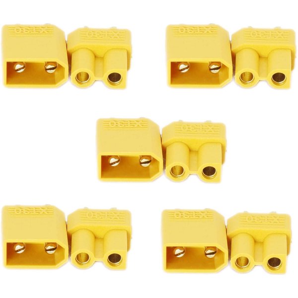 YUNIQUE USA 5 Pairs XT30 Male Female Bullet Connectors Plugs for RC Lipo Battery