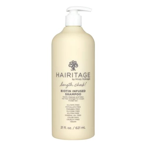 Hairitage Length Check Biotin Shampoo with Jamaican Black Castor Oil - Thickening + Volumizing - Sulfate Free + Color Safe + Vegan - Hydrating Repair Shampoo for Thinning Hair 13 oz.