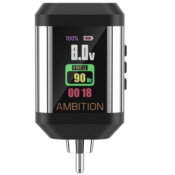 Tattoo Power Supply - Ambition Korall Tattoo Battery Pack 2200mAh Mini Portable RCA Color LED Digital Display for Rotary Tattoo Machine