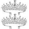 TecUnite 2 Pack Wedding Crown, Crystal Rhinestones Crown Princess Crown with Comb Exquisite Headband