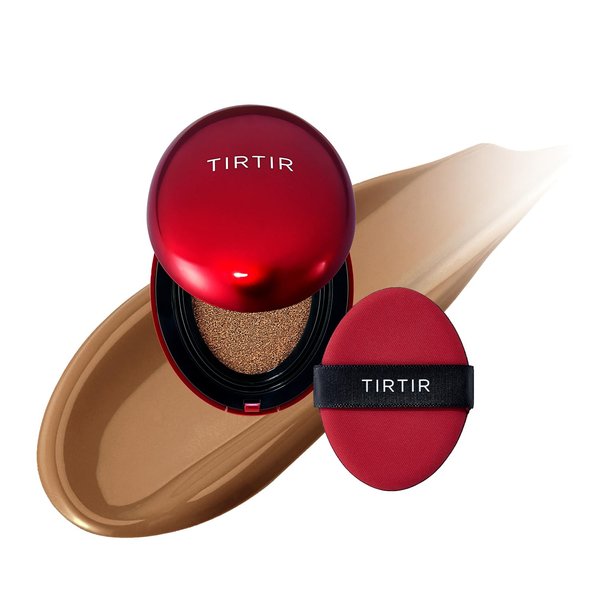 [*Mini Size*] TIRTIR Mask Fit Red Cushion Foundation | Long-Lasting, Lightweight, Buildable Coverage, Semi-Matte Finish, Korean Cushion Foundation (#43N Deep Cocoa, 0.15 Fl Oz)