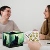 ACWDMKH for MTG Commander Deck Box,Card Deck Box for Trading Card Yugioh MTG Cards,Fits 100 Double Sleeved Cards,PU Leather Strong Magnet Card Deck Case for Magic Commander TCG CCG,Black Cat Forest