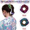 Beauty.H.C Shiny Metallic Scrunchies Elastic Hair Bands Hair Tie Ropes Scrunchy Soft Hair bobbles for Ponytail Holder fasion Hair Scrunchies for Girls Party Favorts 24Pcs