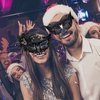 SIQUK Couple Masquerade Masks Sequins Venetian Party Plastic Halloween Costume Rhinestone Mardi Gras Mask for Women and Men, Black