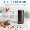 Aroma Housewares Mini Coffee Grinder and Electric Herb Grinder with 304 Stainless Steel Grinding Blades and a Premium Clear Lid (40 g.) (ACG-107B), Black