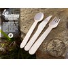 BAMBOODLERS Disposable Wooden Cutlery Set | 100% All-Natural, Eco-Friendly, Biodegradable, and Compostable - Because Earth is Awesome! Pack of 200-6.5” utensils (100 forks, 50 spoons, 50 knives)