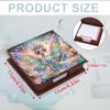 JZHYOAN Reusable Portable Diamond Note Storage Box, 4.33x4.33x1.1 Inch Diamond Art Painting Wooden Message Paper Storage Note Box Suitable for Office, Study -Butterfly Fairy