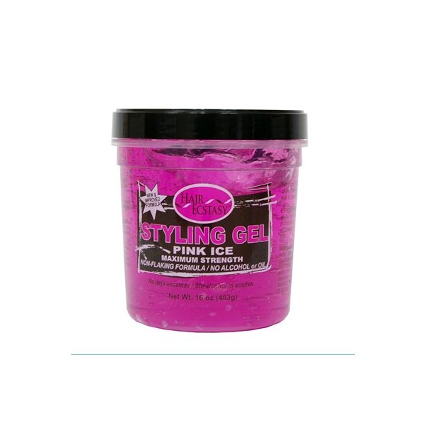 Hair Ecstasy Styling Gel 16oz Pink Ice Maximum Strength