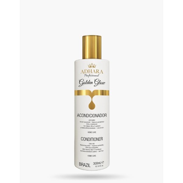 Generic Adhara Professional Ultra Hydrating Conditioner, pH Balanced, 10.1 fl oz (300ml), for Daily Use, White/Gold