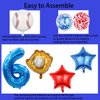 HADCKJA Baseball Balloon Baseball Birthday Party Supplies Number 6 Balloon Baseball Glove Balloon Red Blue Star Red Blue Confetti Balloon for Boy Shower Decorations Birthday Party Decorations 9Pcs