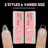 SOCORIA Soft Gel X False Nail Tips 2 Styles Kit - Medium Coffin, Medium Almond 480PCS Pre-shaped Matte Full Cover Acrylic Fake Nail Tips for Nail Extension DIY Manicure Salon Home 15 Sizes