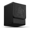 TCGUARD Card Deck Box for MTG Card Storage Box Holds 100 Plus Single Sleeved Cards, Microfiber Lining and Leather Card Box Compatible with Trading Card Games TCG, Yugioh Cards, etc.(Vertical-Black)