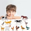 Baegzgx 12 Piece Miniature Farm Animal Toy Set, Realistic Plastic Animal Figures for Kids, Birthday Cake Toppers, Easter Egg Stuffers