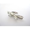 Generic Small silver tone crystal leaves alligator hair clip for fine thin hair (Clip quantity: 1 clip)