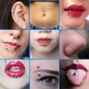 Professional Piercing Kit Stainless Steel Body Piercing Jewelry Tongue Tragus Cartilage Eyebrow Nose Ring Lip Piercing Needles Body Jewelry 14G 16G (black&acrylic)