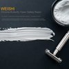 WEISHI Butterfly Open Double Edge Safety Razor Chrome Long Handle Reusable Razor