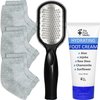 The Foot Medic Cracked Heel Repair Kit: Moisturizing Socks, Foot Cream & Foot File, Cracked Heel Treatment, Heel Socks, Silicone Toeless Socks, Spa Gel Socks for Dry Cracked Feet Women, Pedicure Socks