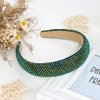 CAVETEE Rhinestone Headband，Non-slip Sparkly Wide Headbands Hair Bands Crystal Fancy Headbands Green Headband Comfortable Formal Hair Accessoriesfor Women Girls Christmas