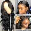 Wingirl 13×4 Lace Front Human Hair Wigs for Women 12A HD Transparent Body Wave Lace Front Wigs Human Hair Pre Plucked Bleached Knots (18 Inch (Pack of 1), 220% 1B# Color)