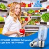 297048600 241552802 Refrigerator Light Bulb Replacement Compatible with Frigidaire Whirlpool KitchenAid Electrolx Kenmore Fridge Light Bulbs-T8 E17 40W (2 Pack)