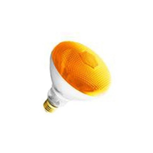 (6 Pack) 100BR38/AMBER - 100 Watt BR38 Amber Flood Light Bulb