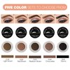 Eyebrow Stamp Stencil Kit - for Waterproof Eyebrows Makeup, Brow Stamp Trio Kit with Sponge Applicator, Dual-ended Brow Brush, 10 Eyebrow Stencils, Waterproof Eyebrow Pomade (Light Brown)