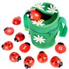 Counting Ladybugs - Montessori Wooden Counting Toy for Girls 3 4 5 Year Old - Ladybug Learning Toys for Toddlers - Preschool Kids Toys for Number Matching, Sorting & Fine Motor Skills - Lady Bug Gifts