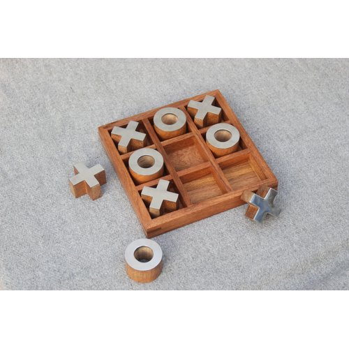 T one wooden Tic Tac Toe Game | board games for adults | Table Top Living Room Decor Fun family Games | board games for family night | board games for kids (Design-1)