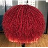 ANNISOUL Red Curly Lace front Wigs for Black Women,Lace front Wig Synthetic Hair Pre Plucked Deep Curly Wave 13x4x1 HD Short Glueless Curly Afro Wig 17Inch