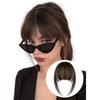 LNERATO Clip in Bangs 100% Real Human Hair Fake Bangs Hair Clip on Bangs for Women Clip in Hair Extensions Fringe Air Bangs Hairpieces for Daily Wear(Wispy Bangs,Brown)