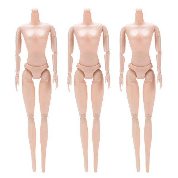 3pcs Female Doll Body 12 Joint Doll Making Moveable Body 26cm Without Head DIY Female Girls Women Figure (Style A)