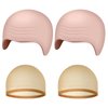 NACHLYNN 2/4/6/ Pcs Halloween Bald Cap for Adult Makeup Latex Bald Caps Nylon Bald Wig Cap Costume for Halloween Party Men (Novel, 4)