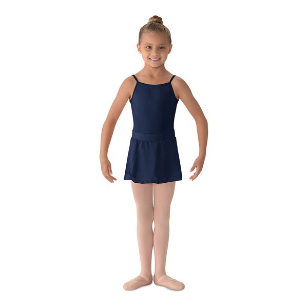 Mirella Girl's Georgette Mock Wrap Dance Skirt Navy Small