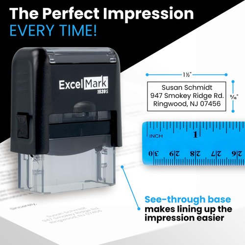 Custom Self-Inking Stamp - Up to 3 Lines - 11 Color Choices and 17 Font Choices (Small)